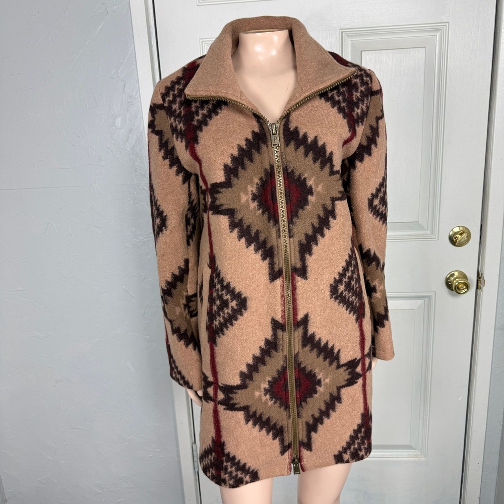 Pendleton Walker Coat Jacket Wool XS Western Plains Geometric Aztec Zip